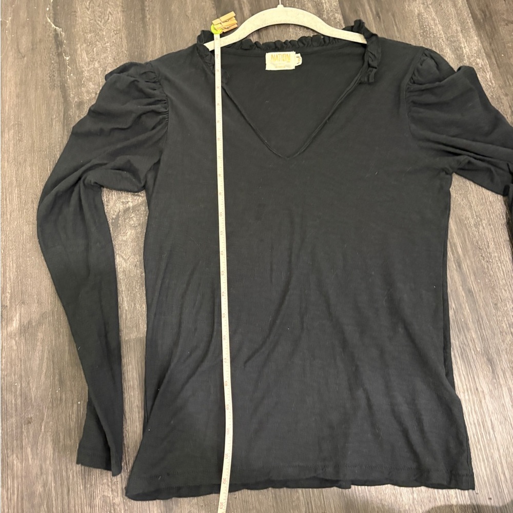 NATION LTD Tamira Elizabethan Long Sleeve Tee – Size S – Black - Picture 11 of 13